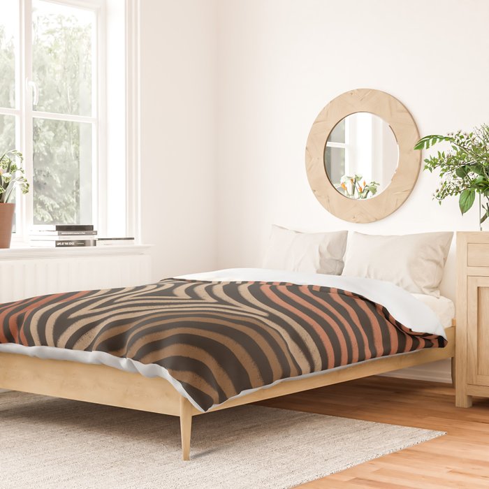 Tribal Pattern in Brown & Soft Red Duvet Cover Gallery Image 2