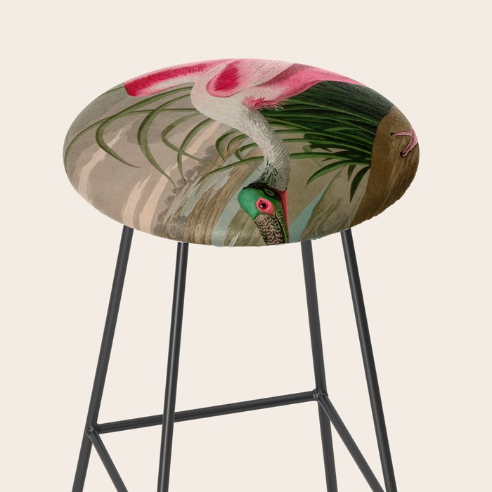Roseate Spoonbill Birds of America Audubon Illustration Bird Lovers Gift Stool Gallery Image 2