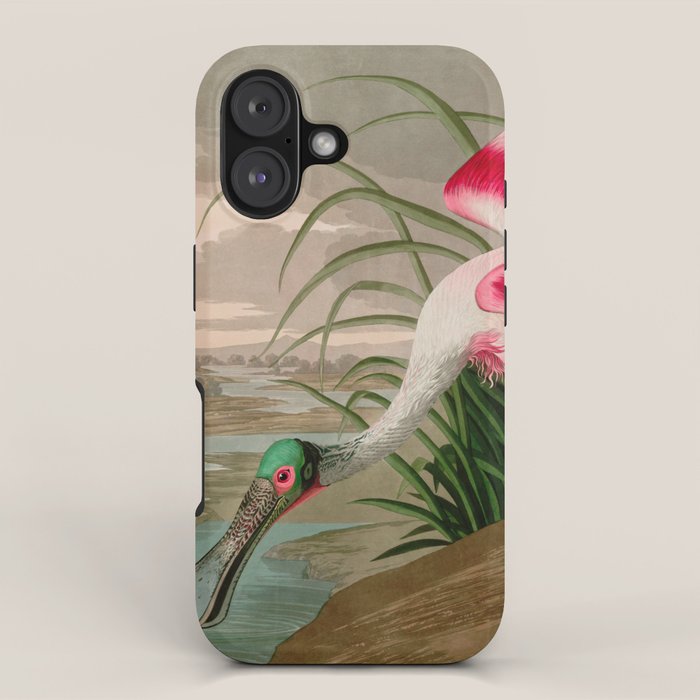 Roseate Spoonbill Birds of America Audubon Illustration Bird Lovers Gift iPhone Case Gallery Image 1