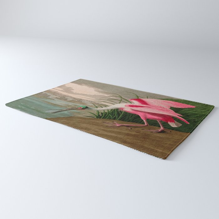 Roseate Spoonbill Birds of America Audubon Illustration Bird Lovers Gift Rug Gallery Image 3