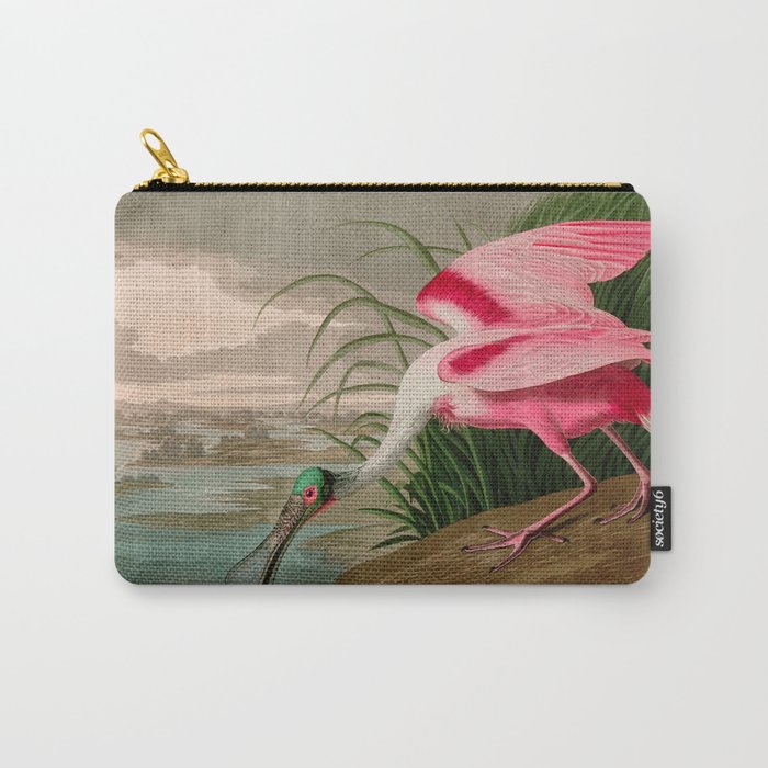 Roseate Spoonbill Birds of America Audubon Illustration Bird Lovers Gift Carry All Pouch Gallery Image 1