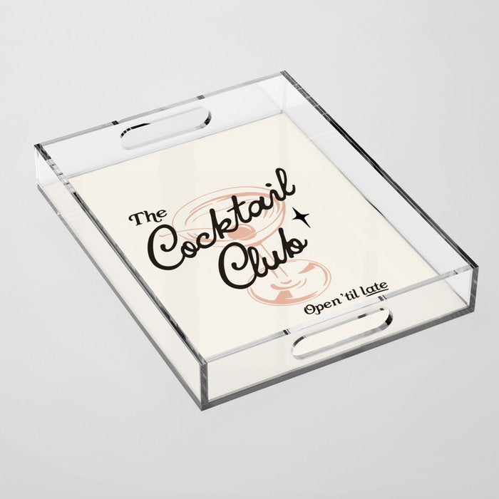 Cocktail Club - Retro Bar Cart Acrylic Tray Gallery Image 1