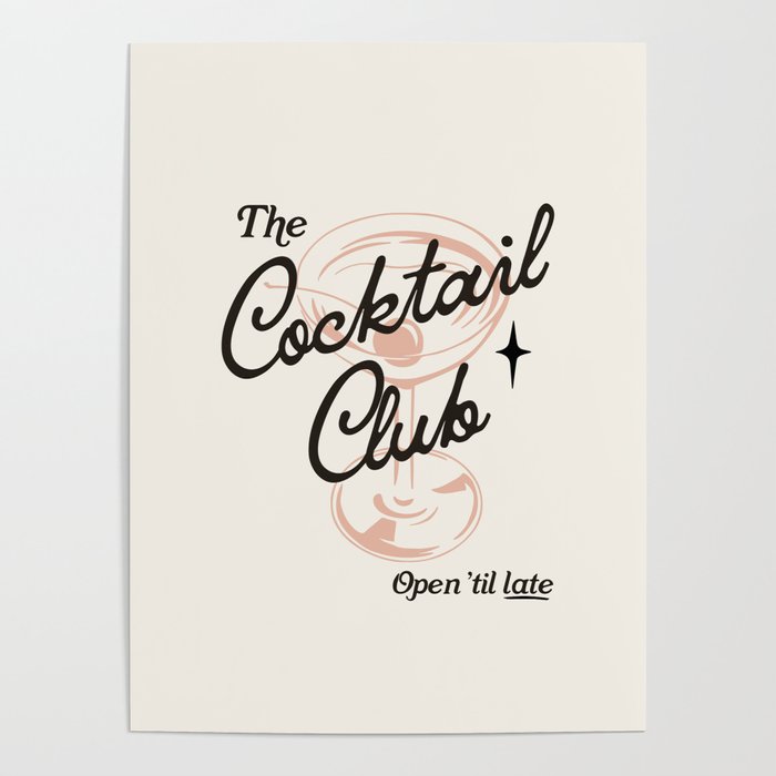 Cocktail Club - Retro Bar Cart Poster Gallery Image 4