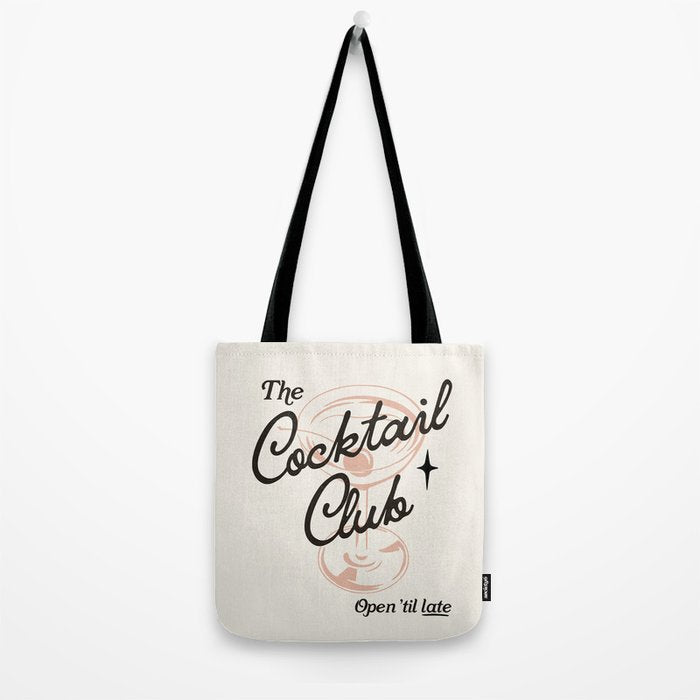 Cocktail Club - Retro Bar Cart Tote Bag Gallery Image 2