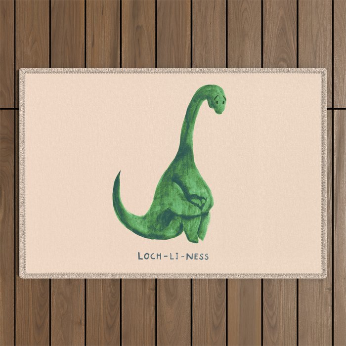 Lonely loch ness monster (loch-li-ness) Outdoor Rug Gallery Image 1