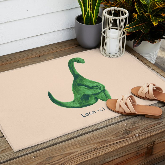 Lonely loch ness monster (loch-li-ness) Outdoor Rug Gallery Image 2