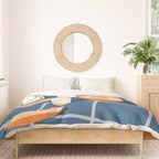 Melon Vodka Shots, Weekend Alcohol Party Fruits Beverages, Papaya Chill Pastel Eclectic Afternoon, Slow Living Honeydew Indigo Tiles Bohemian Painting Duvet Cover Gallery Image 3