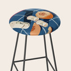 Melon Vodka Shots, Weekend Alcohol Party Fruits Beverages, Papaya Chill Pastel Eclectic Afternoon, Slow Living Honeydew Indigo Tiles Bohemian Painting Stool Gallery Image 2