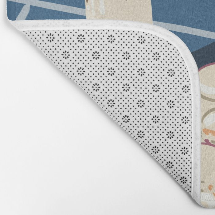 Melon Vodka Shots, Weekend Alcohol Party Fruits Beverages, Papaya Chill Pastel Eclectic Afternoon, Slow Living Honeydew Indigo Tiles Bohemian Painting Bath Mat Gallery Image 2
