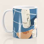 Melon Vodka Shots, Weekend Alcohol Party Fruits Beverages, Papaya Chill Pastel Eclectic Afternoon, Slow Living Honeydew Indigo Tiles Bohemian Painting Coffee Mug Gallery Image 3