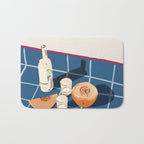 Melon Vodka Shots, Weekend Alcohol Party Fruits Beverages, Papaya Chill Pastel Eclectic Afternoon, Slow Living Honeydew Indigo Tiles Bohemian Painting Bath Mat Gallery Image 1