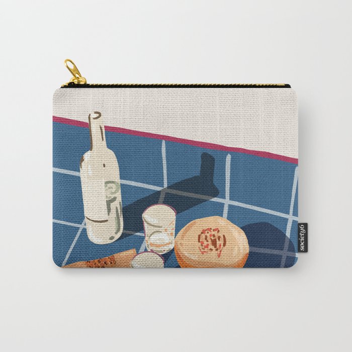Melon Vodka Shots, Weekend Alcohol Party Fruits Beverages, Papaya Chill Pastel Eclectic Afternoon, Slow Living Honeydew Indigo Tiles Bohemian Painting Carry All Pouch Gallery Image 1