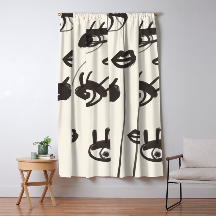 Abstract line art eyes 2 Window Curtain Gallery Image 1