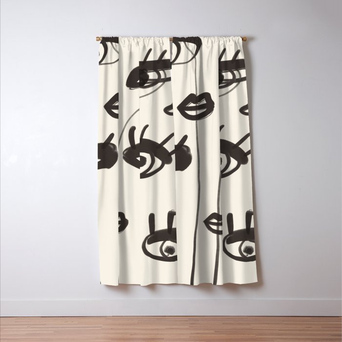 Abstract line art eyes 2 Window Curtain Gallery Image 3
