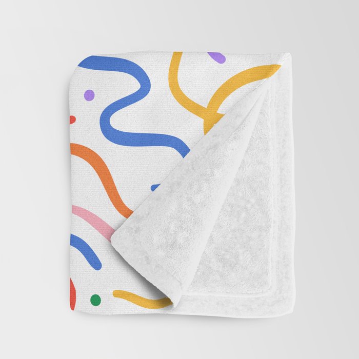 Colorful line doodle art pattern Throw Blanket Gallery Image 3