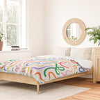 Colorful line doodle art pattern Duvet Cover Gallery Image 2
