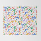 Colorful line doodle art pattern Throw Blanket Gallery Image 2