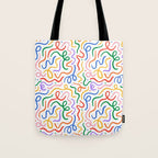 Colorful line doodle art pattern Tote Bag Gallery Image 1