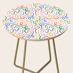 Colorful line doodle art pattern Side Table Gallery Image 2
