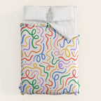 Colorful line doodle art pattern Duvet Cover Gallery Image 6