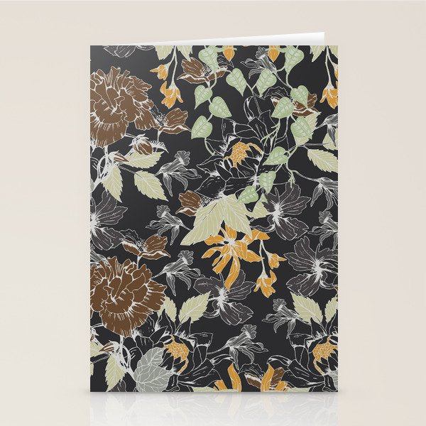 Vintage Midnight Florals Stationery Card Gallery Image 2