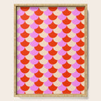Scale Pattern / Art-deco - Pink, Red and Cream White Serving Tray Gallery Image 1