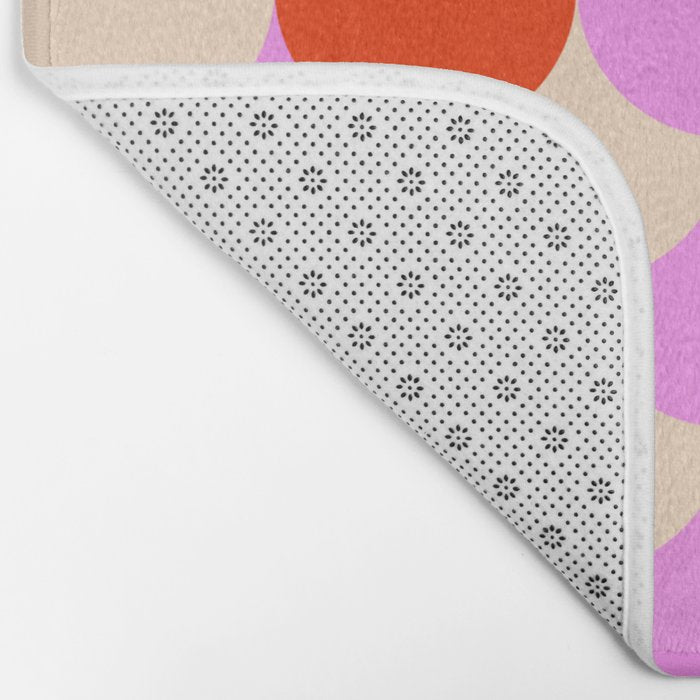 Scale Pattern / Art-deco - Pink, Red and Cream White Bath Mat Gallery Image 2