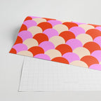 Scale Pattern / Art-deco - Pink, Red and Cream White Wrapping Paper Gallery Image 2