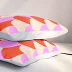 Scale Pattern / Art-deco - Pink, Red and Cream White Pillow Sham Gallery Image 3