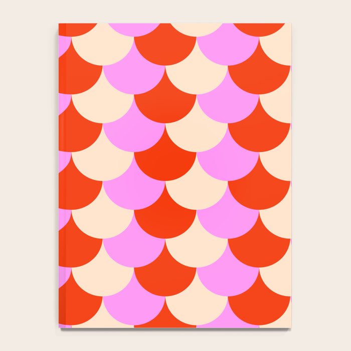 Scale Pattern / Art-deco - Pink, Red and Cream White Notebook Gallery Image 4