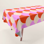 Scale Pattern / Art-deco - Pink, Red and Cream White Tablecloth Gallery Image 1