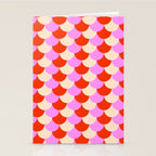 Scale Pattern / Art-deco - Pink, Red and Cream White Stationery Card Gallery Image 2