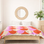 Scale Pattern / Art-deco - Pink, Red and Cream White Duvet Cover Gallery Image 3