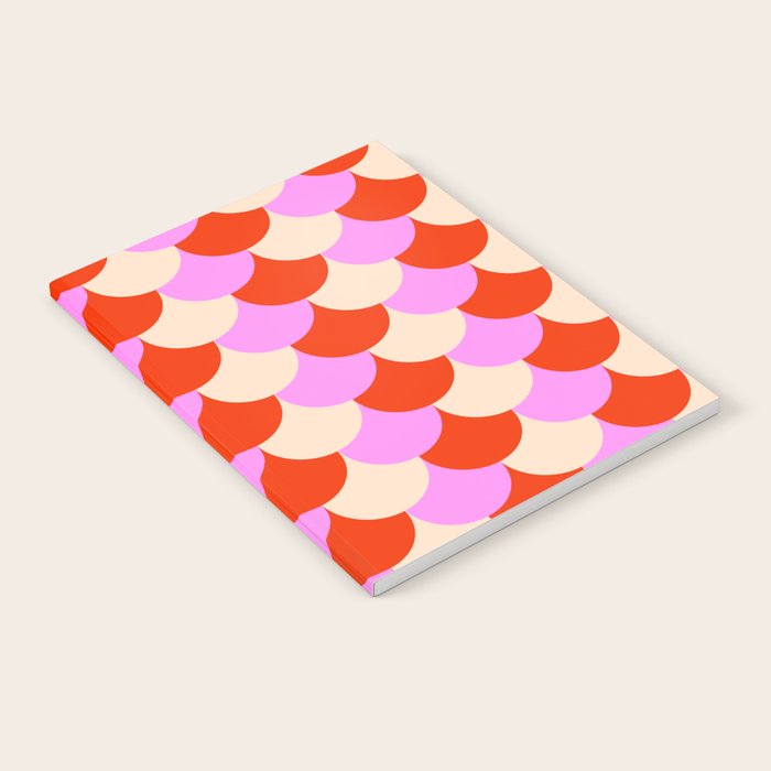 Scale Pattern / Art-deco - Pink, Red and Cream White Notebook Gallery Image 2
