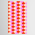 Scale Pattern / Art-deco - Pink, Red and Cream White Tablecloth Gallery Image 2