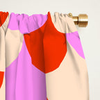 Scale Pattern / Art-deco - Pink, Red and Cream White Window Curtain Gallery Image 2