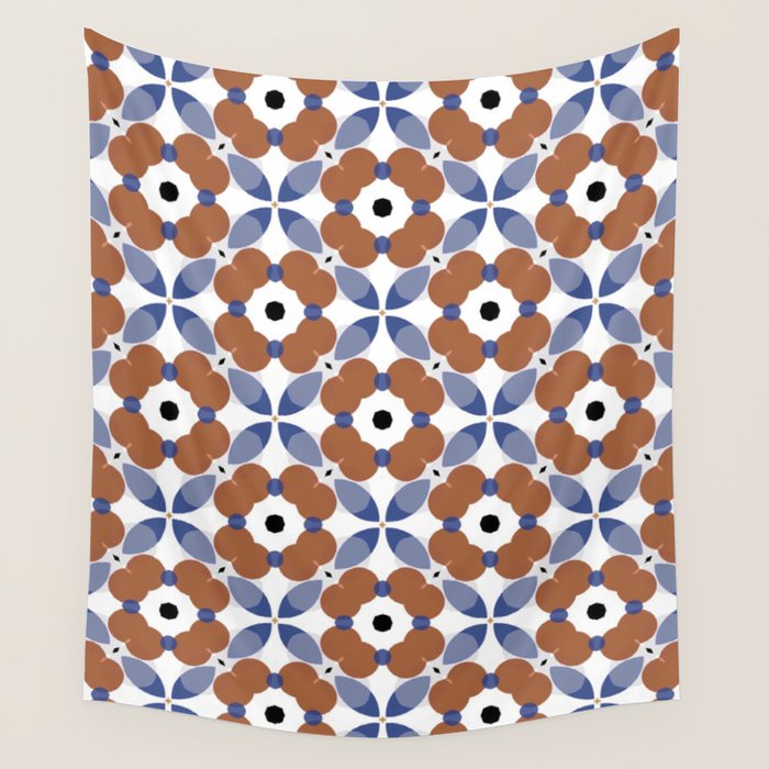Moroccan Tile - poppy Wall Tapestry Gallery Image 4