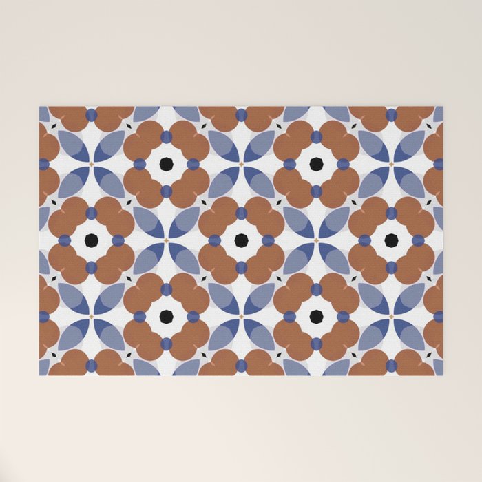 Moroccan Tile - poppy Welcome Mat Gallery Image 1