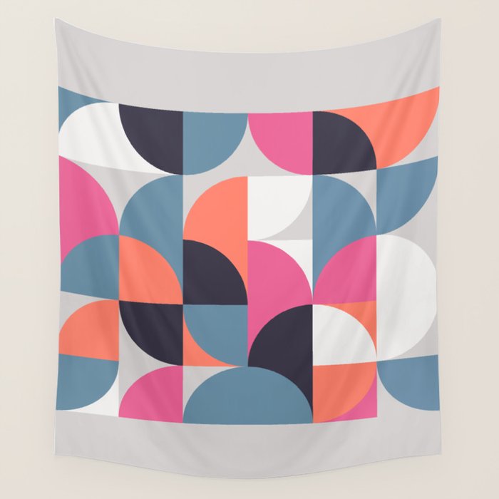 Mid Century Geometric 21 Wall Tapestry Gallery Image 1