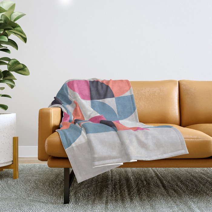 Mid Century Geometric 21 Throw Blanket Gallery Image 1