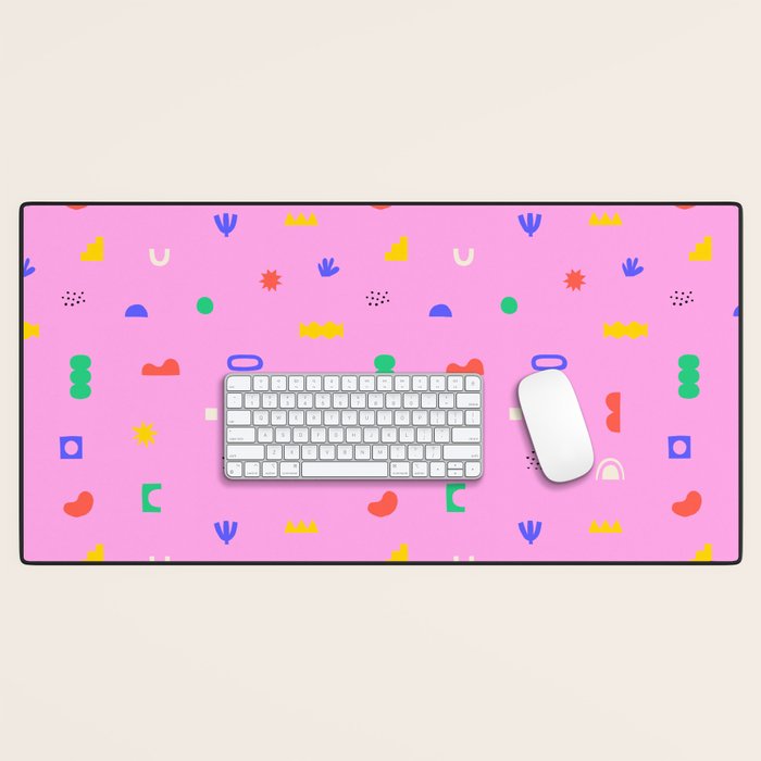 Abstract colorful organic shape art pattern Desk Mat Gallery Image 1