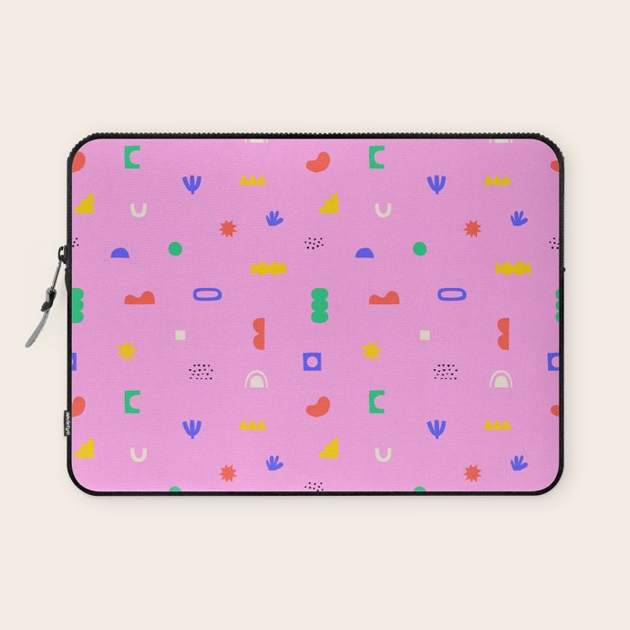 Abstract colorful organic shape art pattern Laptop Sleeve Gallery Image 1