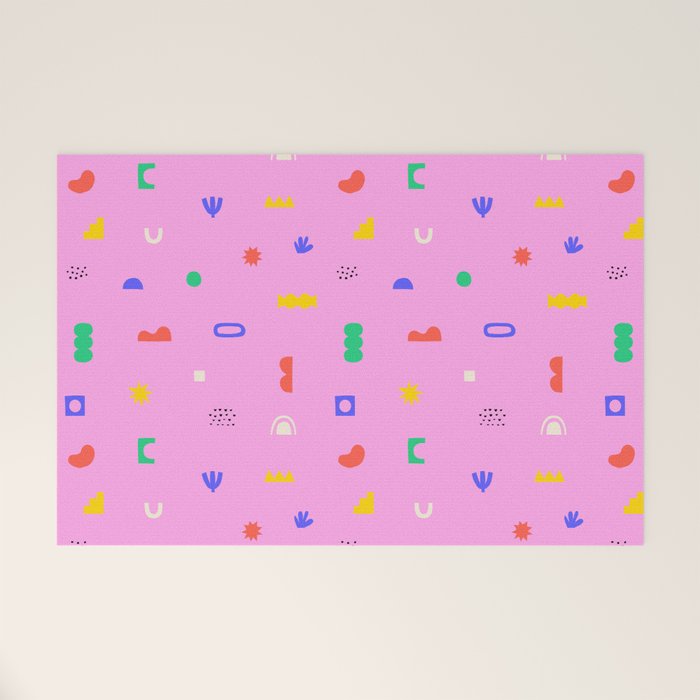 Abstract colorful organic shape art pattern Welcome Mat Gallery Image 1