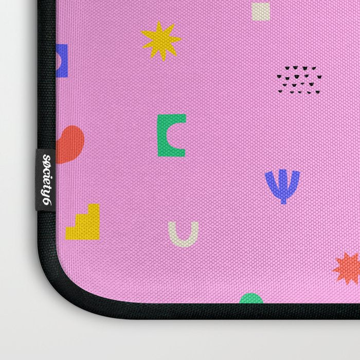 Abstract colorful organic shape art pattern Laptop Sleeve Gallery Image 3