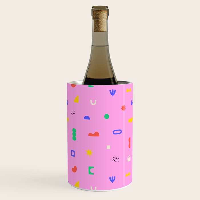 Abstract colorful organic shape art pattern Wine Chiller Gallery Image 2