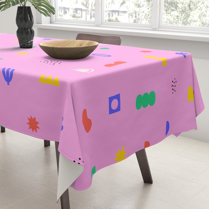 Abstract colorful organic shape art pattern Tablecloth Gallery Image 3