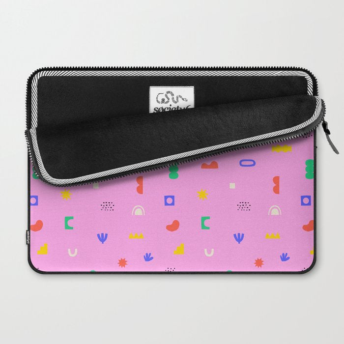 Abstract colorful organic shape art pattern Laptop Sleeve Gallery Image 2