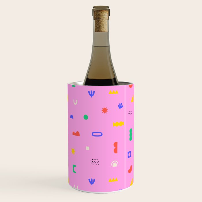 Abstract colorful organic shape art pattern Wine Chiller Gallery Image 3