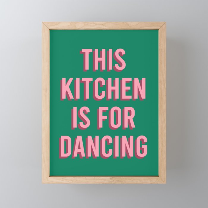 This Kitchen Is For Dancing (Pink Green) Mini Art Print Gallery Image 1