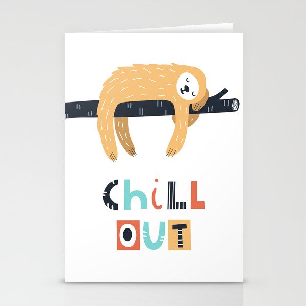 Chill out sloth Stationery Card Gallery Image 2